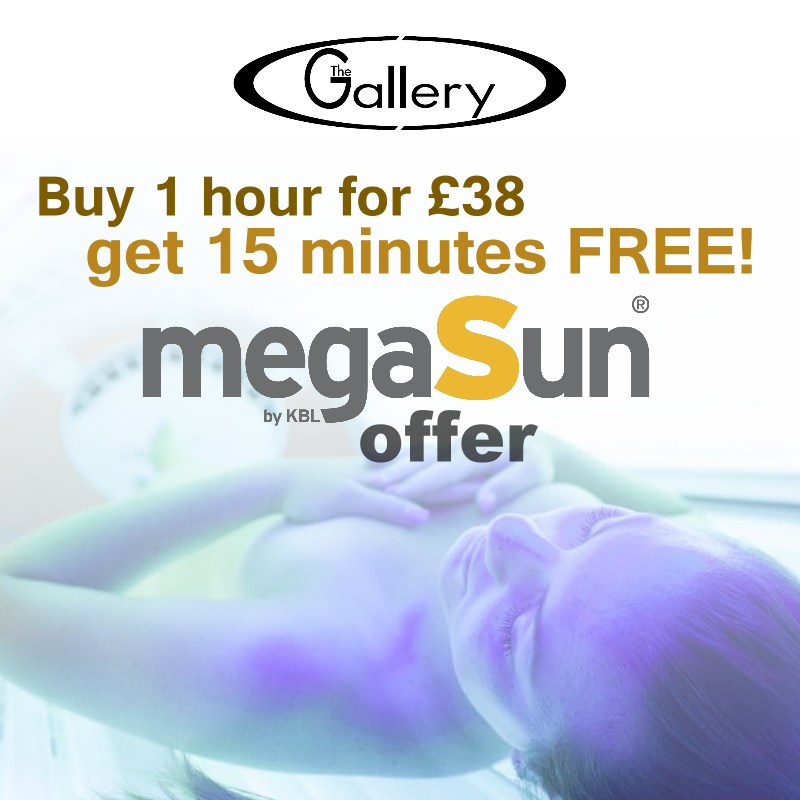 Megasun Offer Deal -  Buy 1 hour for £38 get 15 minutes free..